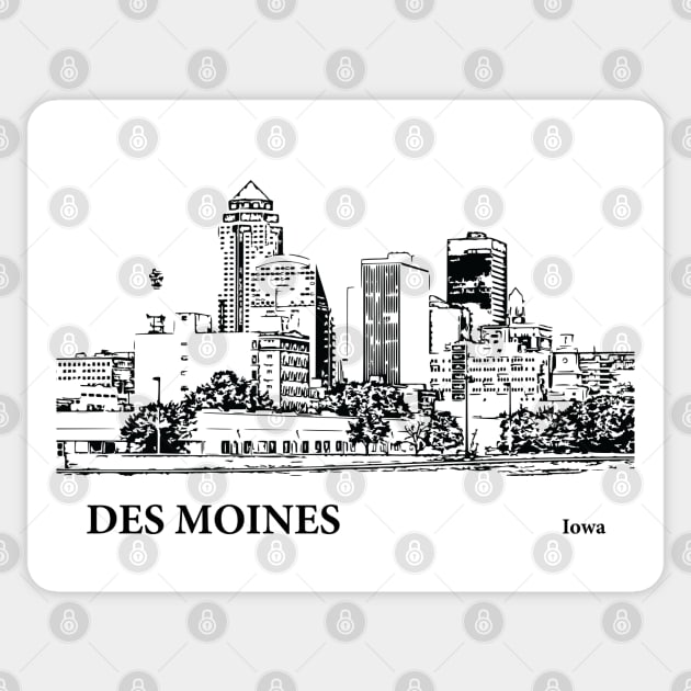Des Moines Iowa Sticker by Lakeric